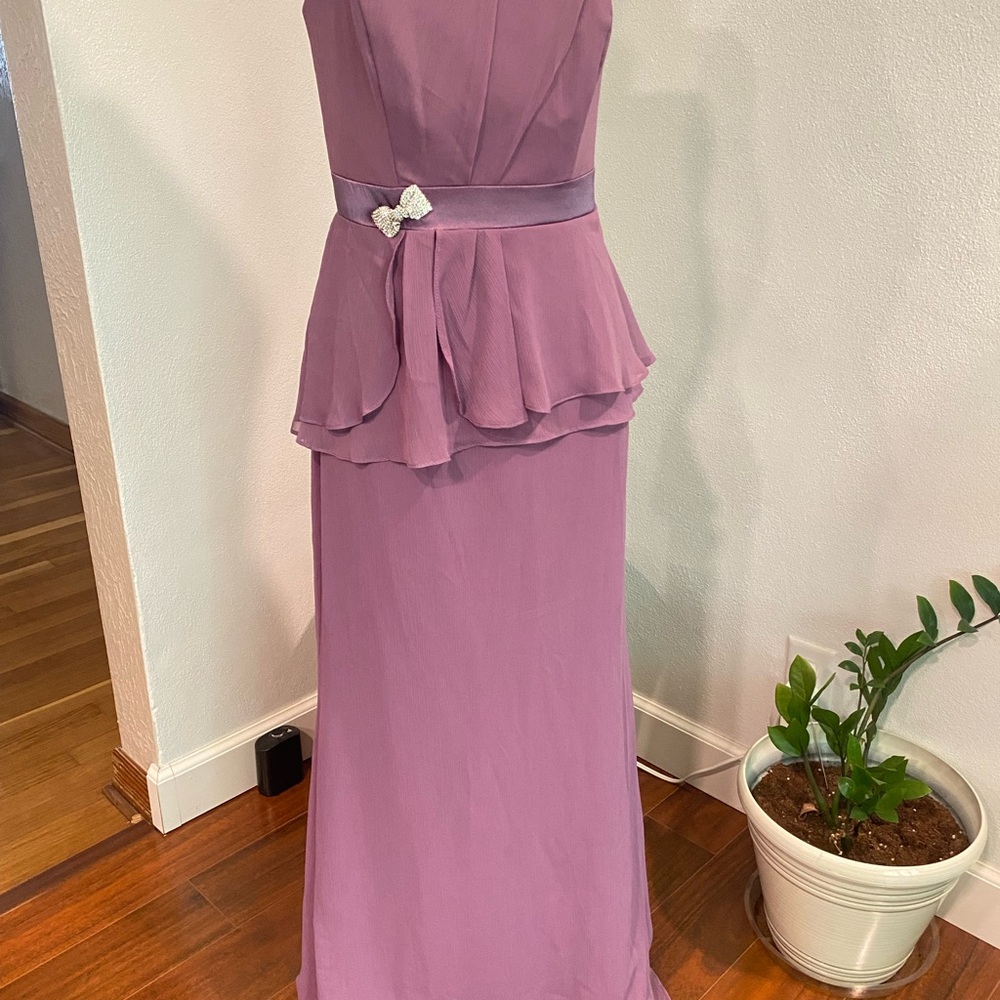 David's Bridal Strapless Lavender Dress
